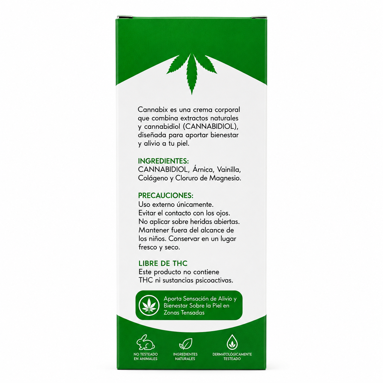 Cannabix – Fórmula Única con árnica, vainilla, colágeno y cloruro de magnesio.