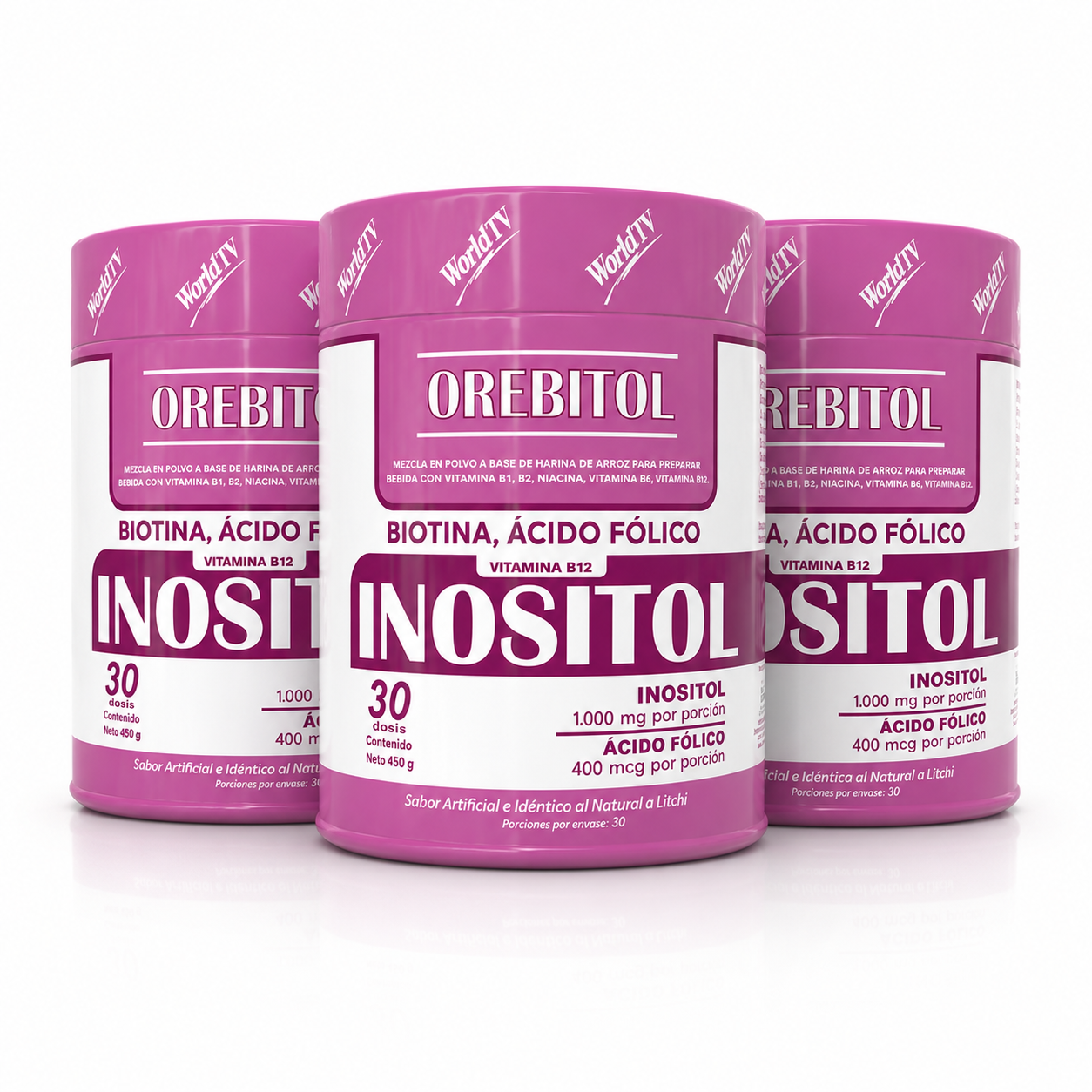 Inositol en polvo / con Biotina - Ácido Fólico y Vitamina B12